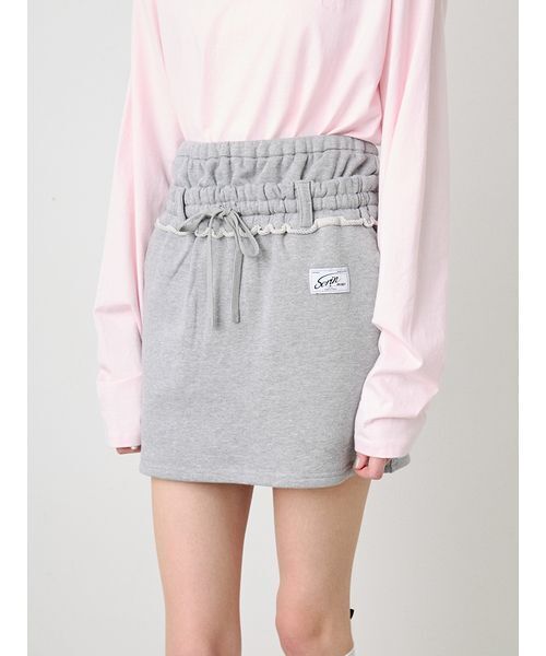SORIN(ソリン )の「Double Waist Mini Skirt/ダブルウエスト ミニスカート(スカート・レディース・グレー/ブラック/ライトグレー・38)」の3枚目の写真