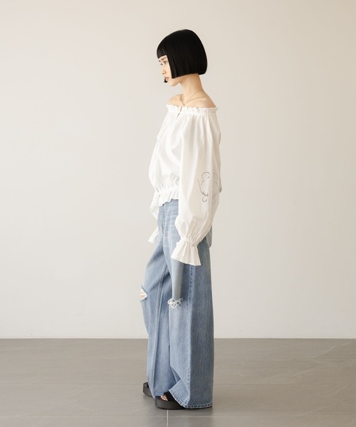 LOWRYS FARM（ローリーズファーム）の「カットワークレースブラウス 638504（シャツ/ブラウス・レディース・ブラック/ライトブルー/ホワイト・FREE）」の19枚目の写真