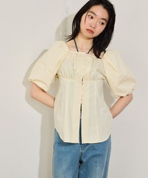 mysty woman | アソートスクエアネックパフブラウス 666050(シャツ/ブラウス)