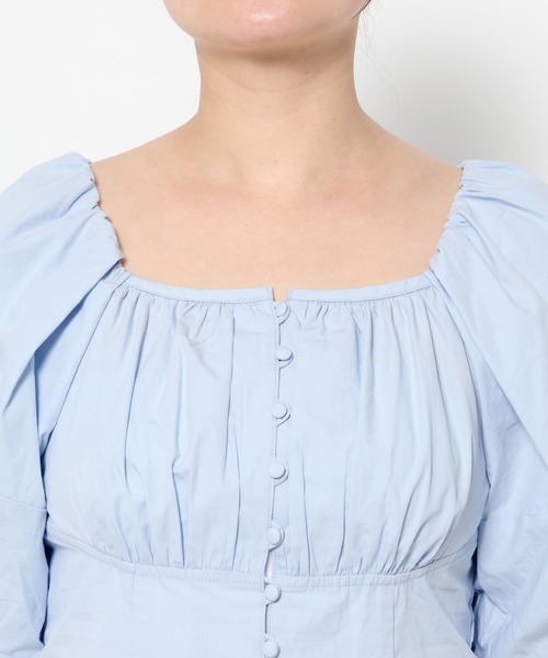 mysty woman（ミスティウーマン）の「アソートスクエアネックパフブラウス 666050（シャツ/ブラウス・レディース・サックスブルー/オフホワイト/ブルー系その他/グリーン系その他・FREE）」の17枚目の写真