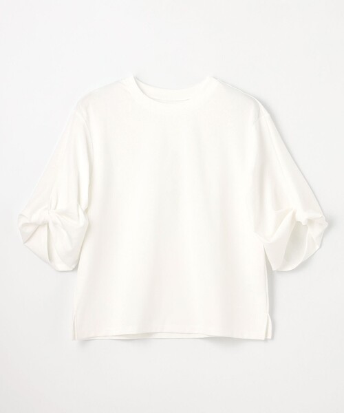 ANY(エニィ)の「ツイストスリーブボーダートップス(Tシャツ/カットソー・レディース・ホワイト系2/ベージュ系2/スカイブルー系2/ライトイエロー系2/ネイビー系/ホワイト系/ブラック系/ダークブラウン系2・X-LARGE)」の20枚目の写真