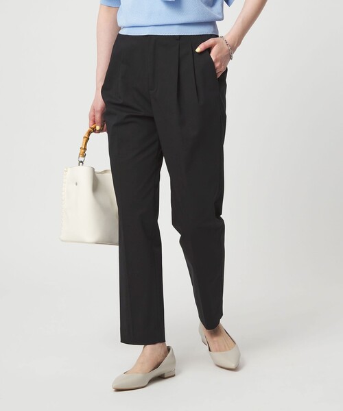 green label relaxing（グリーンレーベルリラクシング）の「［size SHORT/TALLあり］Daily Chic タック スリム パンツ（スラックス・レディース・その他1/ブラック・TALL/34/40/SHORT/36/44/38/42/46）」の2枚目の写真