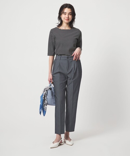 green label relaxing（グリーンレーベルリラクシング）の「［size SHORT/TALLあり］Daily Chic タック スリム パンツ（スラックス・レディース・その他1/ブラック・TALL/34/40/SHORT/36/44/38/42/46）」の9枚目の写真