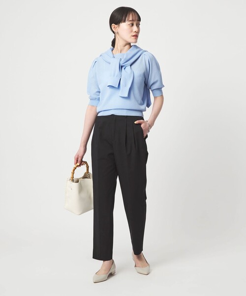 green label relaxing（グリーンレーベルリラクシング）の「［size SHORT/TALLあり］Daily Chic タック スリム パンツ（スラックス・レディース・その他1/ブラック・TALL/34/40/SHORT/36/44/38/42/46）」の16枚目の写真