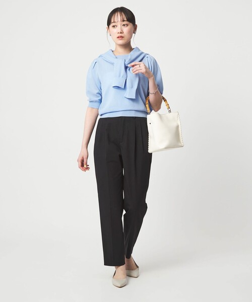 green label relaxing（グリーンレーベルリラクシング）の「［size SHORT/TALLあり］Daily Chic タック スリム パンツ（スラックス・レディース・その他1/ブラック・TALL/34/40/SHORT/36/44/38/42/46）」の15枚目の写真