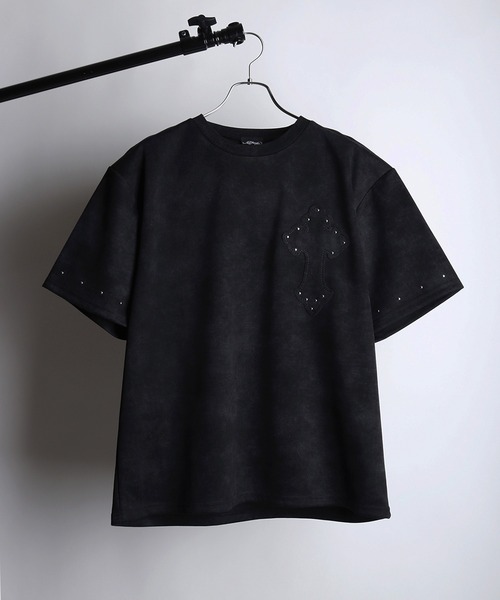 Ed Hardy(エドハーディー)の「EdHardy / エドハーディー クロススタッズ 半袖Tシャツ(Tシャツ/カットソー・メンズ・ブラック/ワイン・L/M)」の3枚目の写真