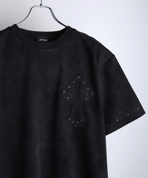 Ed Hardy(エドハーディー)の「EdHardy / エドハーディー クロススタッズ 半袖Tシャツ(Tシャツ/カットソー・メンズ・ブラック/ワイン・L/M)」の5枚目の写真