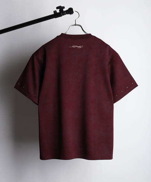 Ed Hardy(エドハーディー)の「EdHardy / エドハーディー クロススタッズ 半袖Tシャツ(Tシャツ/カットソー・メンズ・ブラック/ワイン・L/M)」の7枚目の写真