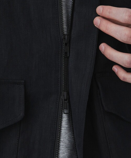 UNITED TOKYO（ユナイテッドトウキョウ）の「【数量限定】HEMP SUEDE フライトジップブルゾン　｜SETUP可能（ブルゾン・メンズ・ダークグレー/ブラック・1/2）」の8枚目の写真