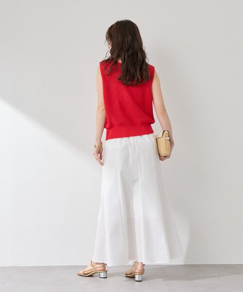 La boutique BonBon（ラブティックボンボン）の「【接触冷感・涼しくて美シルエット】サッカーマーメイドマキシスカート（スカート・レディース・サックスブルー/ブラック/ホワイト・38/36）」の12枚目の写真