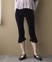 SIMONE WILD（シモーネワイルド）の「SIMONE WILD/シモーネワイルド VELVET VOLANT CAPRI / ベルベット カプリパンツ（レギンス/スパッツ）」