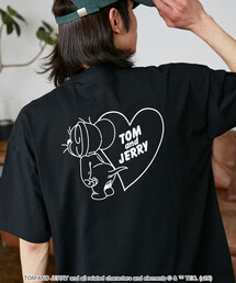 PUBLUX/パブリュクス <機能性素材>TOM&JERRY/トムとジェリー ハート グラフィック Tシャツ 限定展開