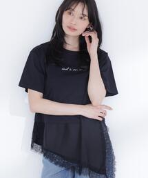 NATURAL BEAUTY BASIC | レースドッキングロゴTシャツ(Tシャツ/カットソー)
