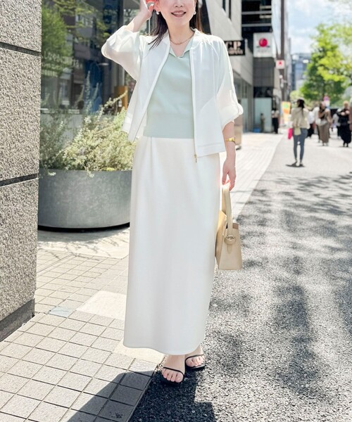 NOLLEY’S Sophi(ノーリーズソフィ)の「ウォッシャブルカラミメッシュジップアップブルゾン(ブルゾン・レディース・ブラック/ホワイト・38)」の14枚目の写真