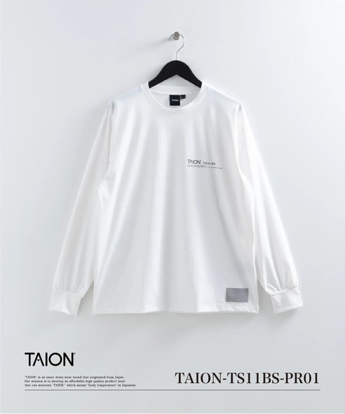 TAION（タイオン）の「【TAION(タイオン)】〈ユニセックス〉ファンクションT UV 接触冷感 抗菌 速乾 ストレッチ ロングスリーブ ロゴ Tシャツ-レギュラー（Tシャツ/カットソー・メンズ・ホワイト/ブラック・M/L/XL）」の4枚目の写真