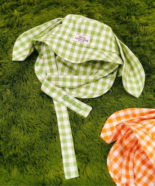 apres les cours（アプレレクール）の「little bunny うさ耳ベビーバケットハット（ハット・キッズ・グリーン/オレンジ・46/48）」の2枚目の写真