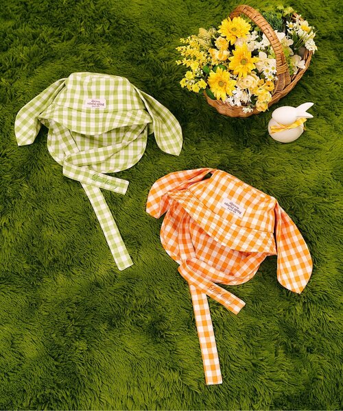 apres les cours（アプレレクール）の「little bunny うさ耳ベビーバケットハット（ハット・キッズ・グリーン/オレンジ・46/48）」の9枚目の写真