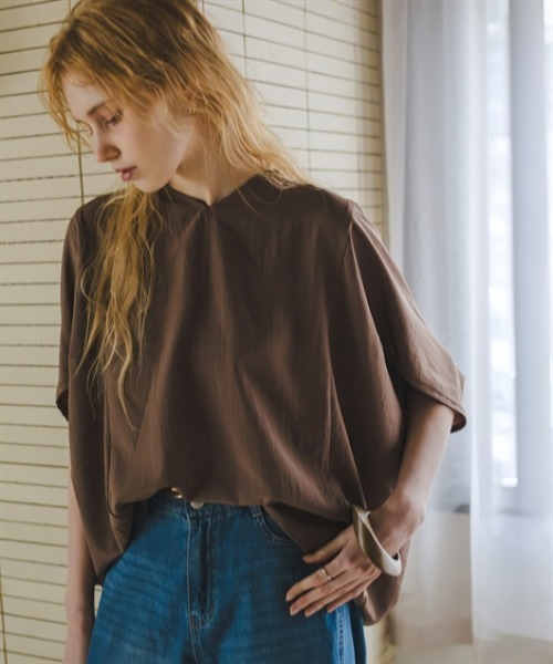 Maison INNESS(メゾンアイネス)の「ドライワッシャー立体フォルムブラウス(シャツ/ブラウス・レディース・モカ/チャコール/オフホワイト・5L~6L/3L~4L/L~LL/S~M)」の18枚目の写真