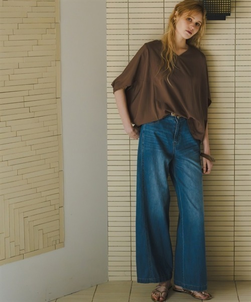 Maison INNESS(メゾンアイネス)の「ドライワッシャー立体フォルムブラウス(シャツ/ブラウス・レディース・モカ/チャコール/オフホワイト・5L~6L/3L~4L/L~LL/S~M)」の19枚目の写真