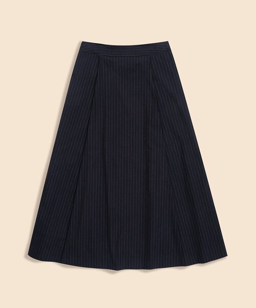BROOKS BROTHERS（ブルックスブラザーズ）の「リネンブレンド　ピンストライプ　フレアスカート（スカート・レディース・ネイビー・0/2/4/6）」の2枚目の写真