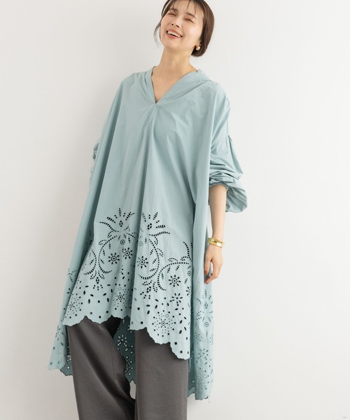 BARNYARDSTORM(バンヤードストーム)の「BARNYARDSTORM / エンブロイダリーコットンワンピース / ハンドウォッシャブル(ワンピース・レディース・ホワイト/グリーン/ベージュ・FREE)」の12枚目の写真