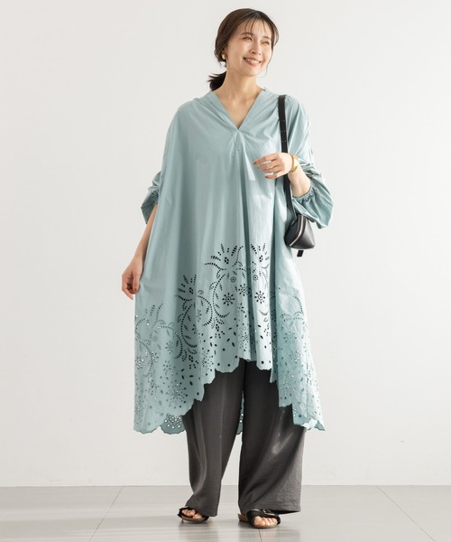 BARNYARDSTORM(バンヤードストーム)の「BARNYARDSTORM / エンブロイダリーコットンワンピース / ハンドウォッシャブル(ワンピース・レディース・ホワイト/グリーン/ベージュ・FREE)」の15枚目の写真