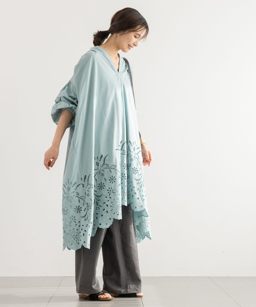 BARNYARDSTORM(バンヤードストーム)の「BARNYARDSTORM / エンブロイダリーコットンワンピース / ハンドウォッシャブル(ワンピース・レディース・ホワイト/グリーン/ベージュ・FREE)」の16枚目の写真