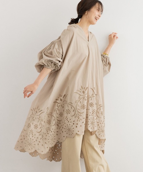 BARNYARDSTORM(バンヤードストーム)の「BARNYARDSTORM / エンブロイダリーコットンワンピース / ハンドウォッシャブル(ワンピース・レディース・ホワイト/グリーン/ベージュ・FREE)」の18枚目の写真