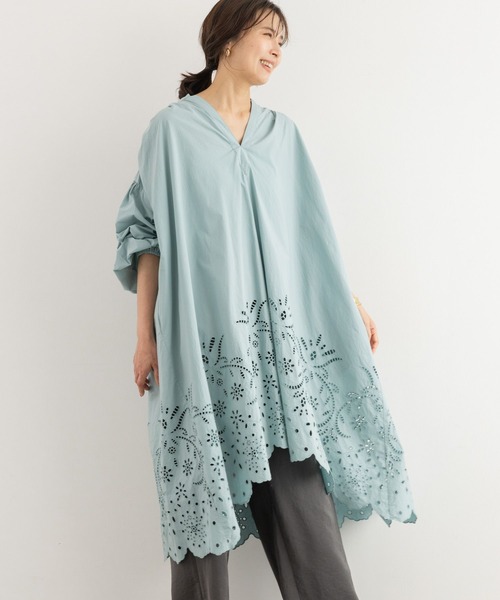 BARNYARDSTORM(バンヤードストーム)の「BARNYARDSTORM / エンブロイダリーコットンワンピース / ハンドウォッシャブル(ワンピース・レディース・ホワイト/グリーン/ベージュ・FREE)」の11枚目の写真