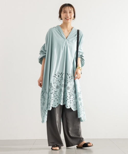 BARNYARDSTORM(バンヤードストーム)の「BARNYARDSTORM / エンブロイダリーコットンワンピース / ハンドウォッシャブル(ワンピース・レディース・ホワイト/グリーン/ベージュ・FREE)」の14枚目の写真