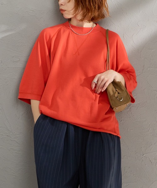 THE SHINZONE（ザ　シンゾーン）の「[THE SHINZONE/ザ シンゾーン] ガゼット ハーフスリーブスウェットＴシャツ（スウェット・レディース・グレー/レッド/ネイビー・0）」の3枚目の写真