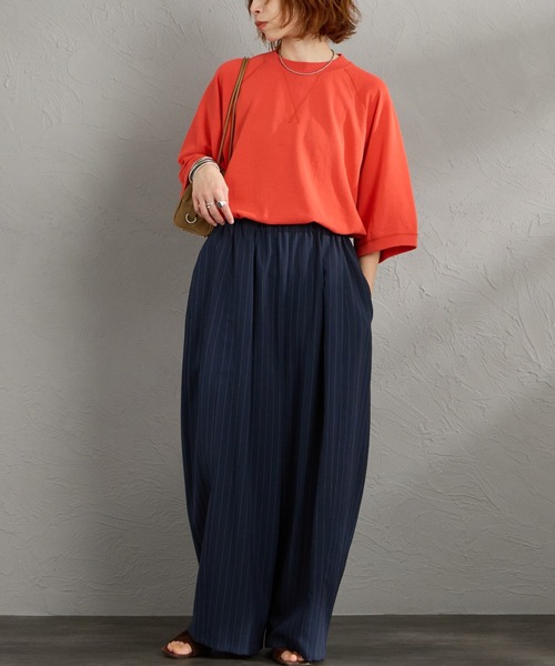 THE SHINZONE（ザ　シンゾーン）の「[THE SHINZONE/ザ シンゾーン] ガゼット ハーフスリーブスウェットＴシャツ（スウェット・レディース・グレー/レッド/ネイビー・0）」の5枚目の写真