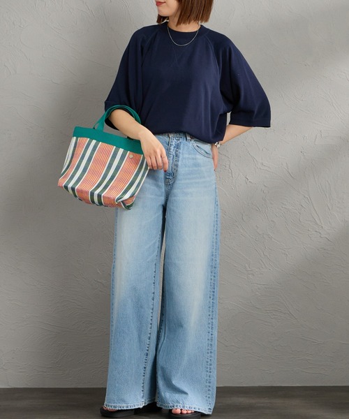 THE SHINZONE（ザ　シンゾーン）の「[THE SHINZONE/ザ シンゾーン] ガゼット ハーフスリーブスウェットＴシャツ（スウェット・レディース・グレー/レッド/ネイビー・0）」の4枚目の写真