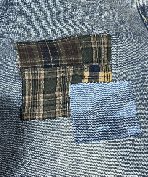 SK8ER ROCK(スケーターロック)の「Patchwork Denim Wide Pants ((beige blue))(デニムパンツ・レディース・その他・SMALL/MEDIUM/LARGE)」の5枚目の写真