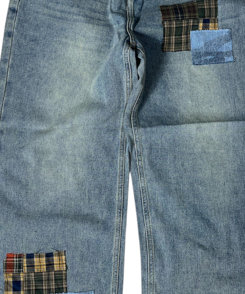 SK8ER ROCK(スケーターロック)の「Patchwork Denim Wide Pants ((beige blue))(デニムパンツ・レディース・その他・SMALL/MEDIUM/LARGE)」の6枚目の写真