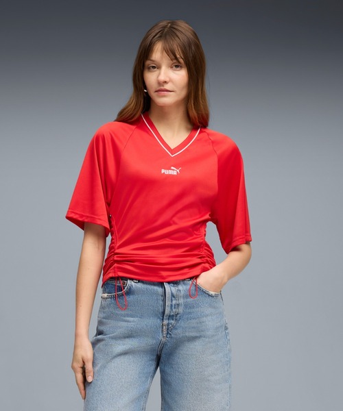 PUMA(プーマ)の「PUMA プーマ ウィメンズ フューチャー プーマ アーカイブ フィット ウエス(Tシャツ/カットソー・レディース・レッド/ブラック・SMALL/MEDIUM/LARGE/X-LARGE)」の2枚目の写真