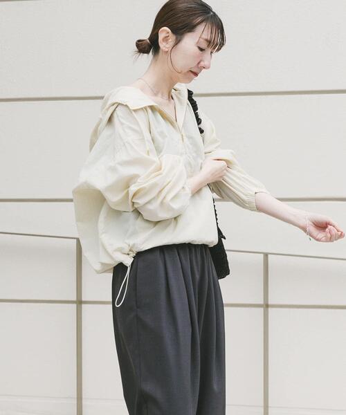 ITEMS URBANRESEARCH（アイテムズ アーバンリサーチ）の「アノラックフーディーブルゾン（ブルゾン・レディース・ホワイト系その他/キャメル/ブラック・FREE）」の6枚目の写真