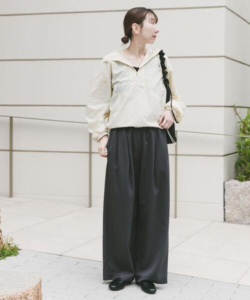 ITEMS URBANRESEARCH（アイテムズ アーバンリサーチ）の「アノラックフーディーブルゾン（ブルゾン・レディース・ホワイト系その他/キャメル/ブラック・FREE）」の5枚目の写真