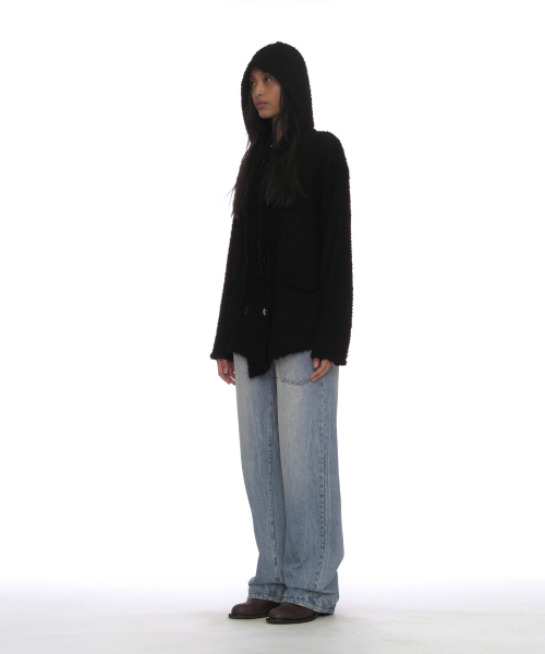 PARTIMENTO WOMEN（パルティメントウィメン）の「グランジブークルフードパーカー_ブラック（カーディガン/ボレロ・レディース・その他・SMALL/MEDIUM）」の3枚目の写真