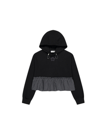 TUOMIO（トゥオミオ）の「FRILL LAYERED HOOD [BLACK]（パーカー）」