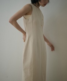 LAULEN | cotton cocoon sleeveless long dress /コットンコクーンノースリーブロングドレス(ワンピース)