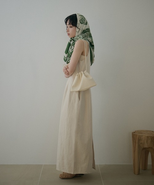 LAULEN(ローレン)の「cotton cocoon sleeveless long dress /コットンコクーンノースリーブロングドレス(ワンピース・レディース・ブラック/ベージュ・S/M)」の5枚目の写真