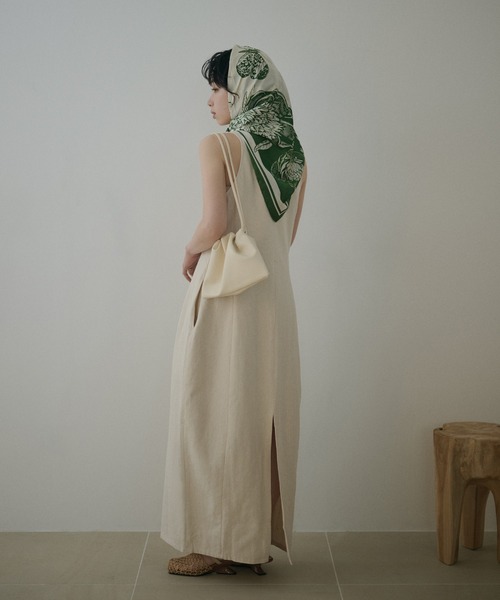 LAULEN(ローレン)の「cotton cocoon sleeveless long dress /コットンコクーンノースリーブロングドレス(ワンピース・レディース・ブラック/ベージュ・S/M)」の6枚目の写真