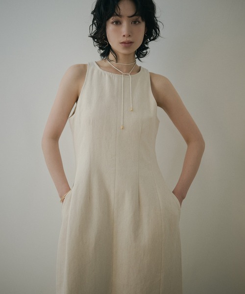 LAULEN(ローレン)の「cotton cocoon sleeveless long dress /コットンコクーンノースリーブロングドレス(ワンピース・レディース・ブラック/ベージュ・S/M)」の9枚目の写真