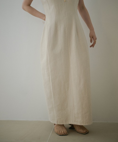 LAULEN(ローレン)の「cotton cocoon sleeveless long dress /コットンコクーンノースリーブロングドレス(ワンピース・レディース・ブラック/ベージュ・S/M)」の13枚目の写真