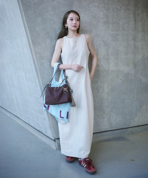 LAULEN(ローレン)の「cotton cocoon sleeveless long dress /コットンコクーンノースリーブロングドレス(ワンピース・レディース・ブラック/ベージュ・S/M)」の15枚目の写真