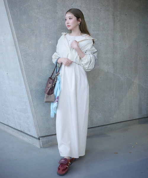 LAULEN(ローレン)の「cotton cocoon sleeveless long dress /コットンコクーンノースリーブロングドレス(ワンピース・レディース・ブラック/ベージュ・S/M)」の17枚目の写真