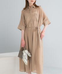 URBAN RESEARCH ROSSO WOMEN（アーバンリサーチ　ロッソ）の「セミシアー5分袖シャツワンピース（ワンピース）」