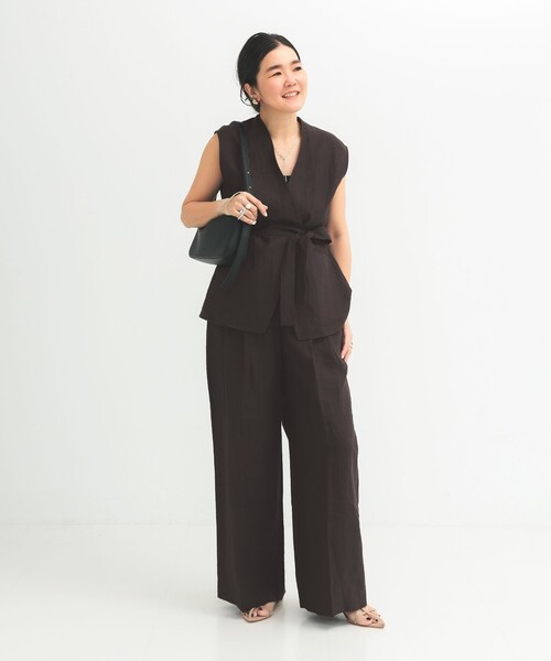 Demi-Luxe BEAMS(デミルクス ビームス)の「シンプル リネン ワイドパンツ .M(その他パンツ・レディース・ブルー系その他/ブラウン系その他・38/36)」の17枚目の写真