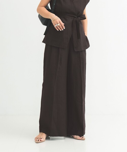 Demi-Luxe BEAMS(デミルクス ビームス)の「シンプル リネン ワイドパンツ .M(その他パンツ・レディース・ブルー系その他/ブラウン系その他・38/36)」の19枚目の写真